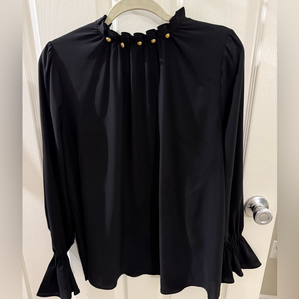 Eloquii Studded Mock Neck Black Women's Top